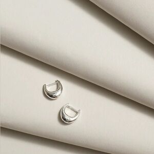 Madewell Demi-Fine Puffy Hoop Earrings in Sterling Silver NWT